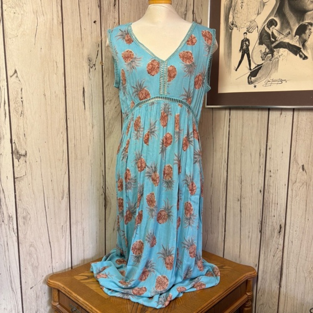 Charlie Paige Blue Maxi Sundress with V-Neck